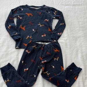 Janie and Jack Navy Pajama Set with Dog Pattern size 4